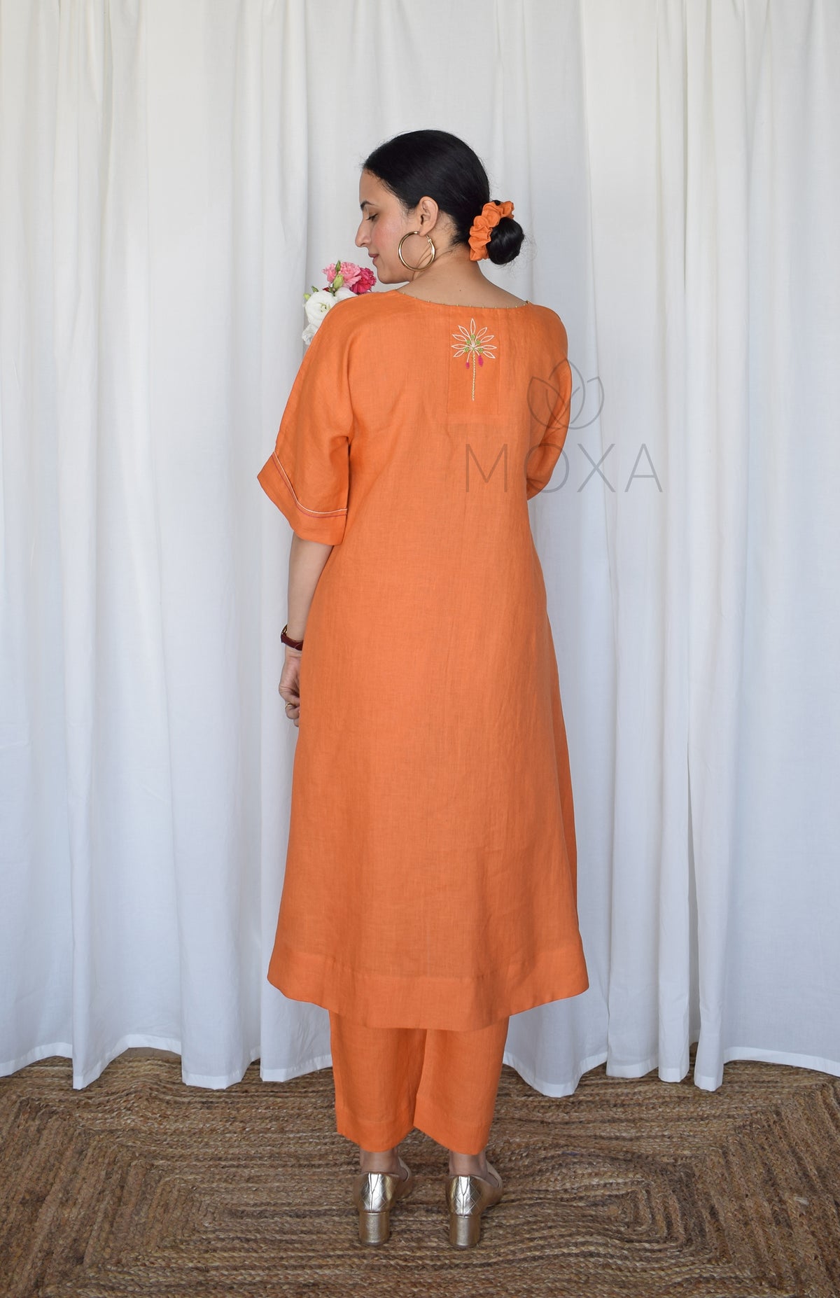 Rust Orange Linen Pants