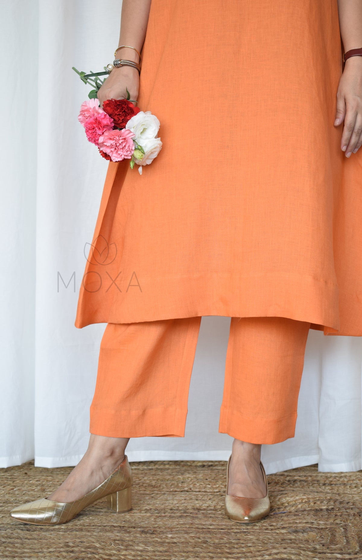 Rust Orange Linen Pants