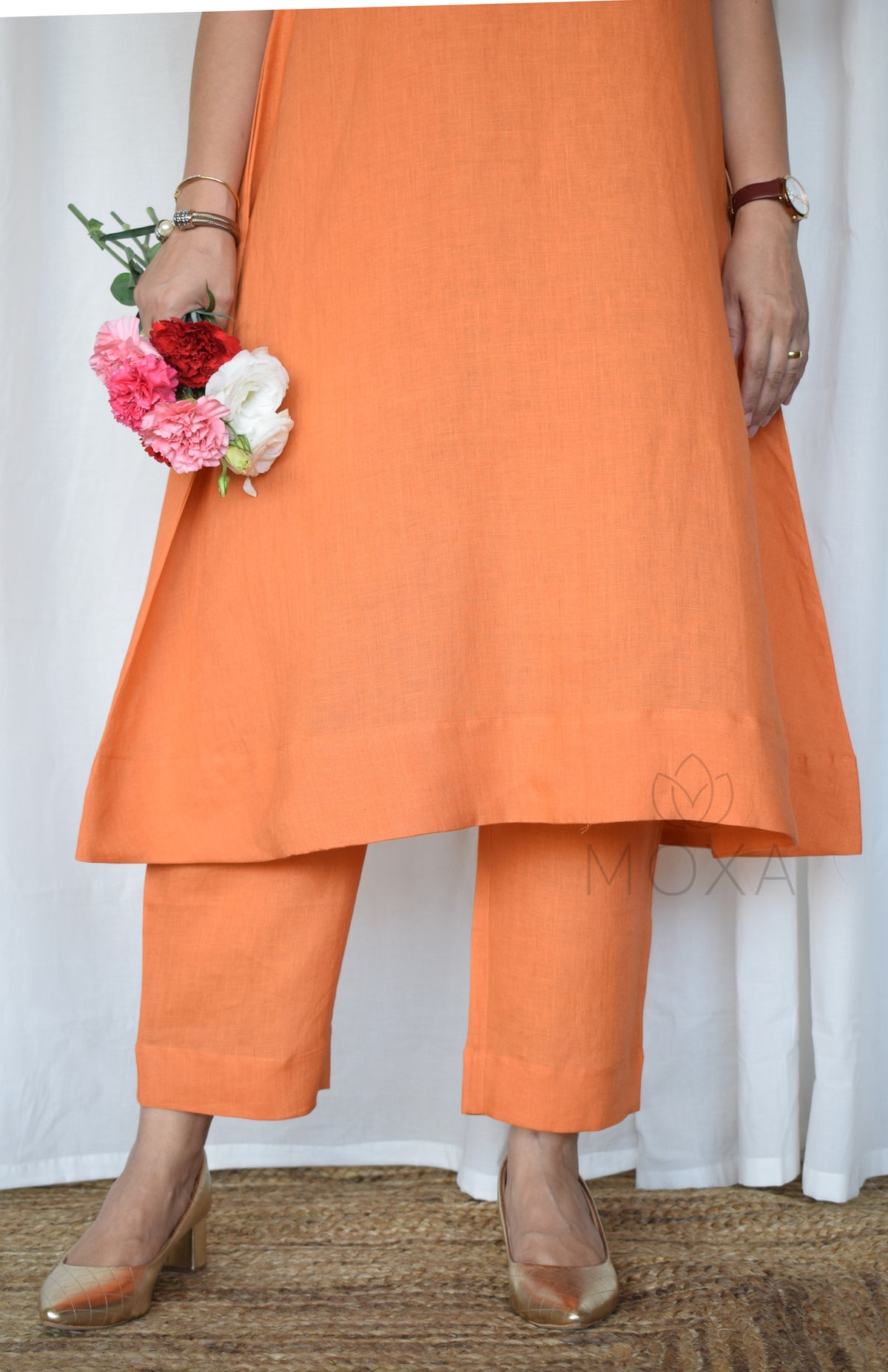 Rust Orange Linen Pants