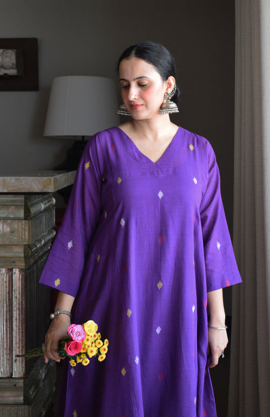Purple Jamdani Phiran