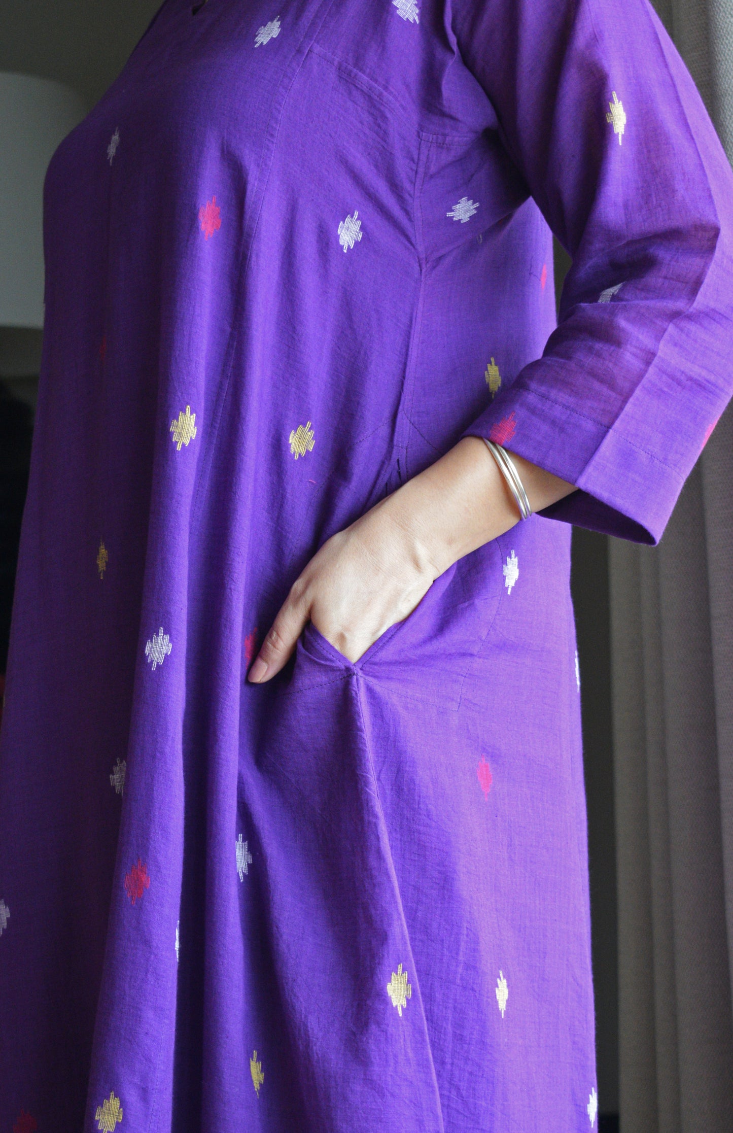 Purple Jamdani Phiran