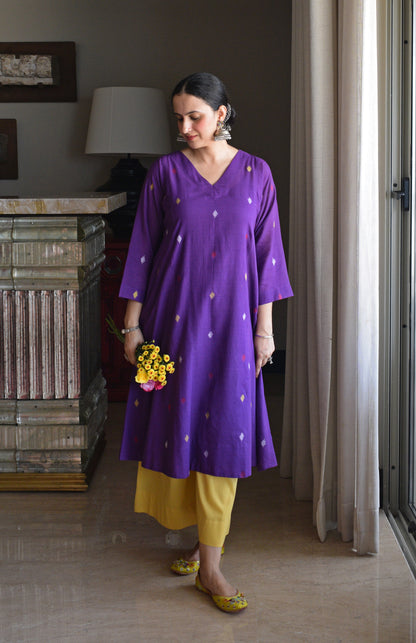 Yellow basic wide legged pyjama