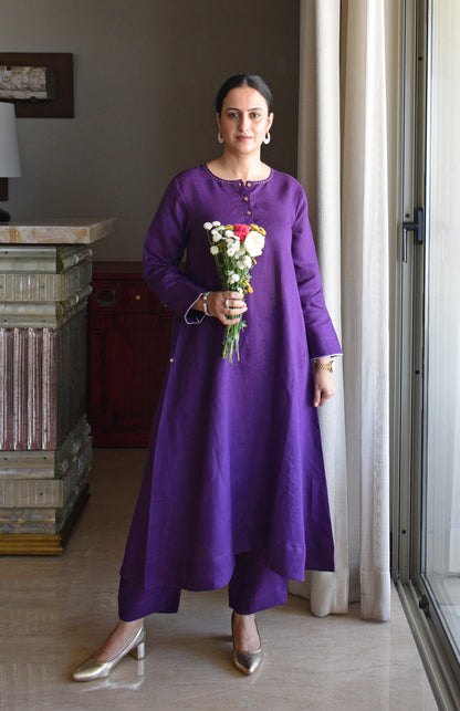 Purple Linen Co-ord Set