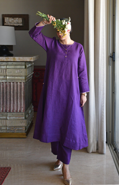 Purple Linen Co-ord Set