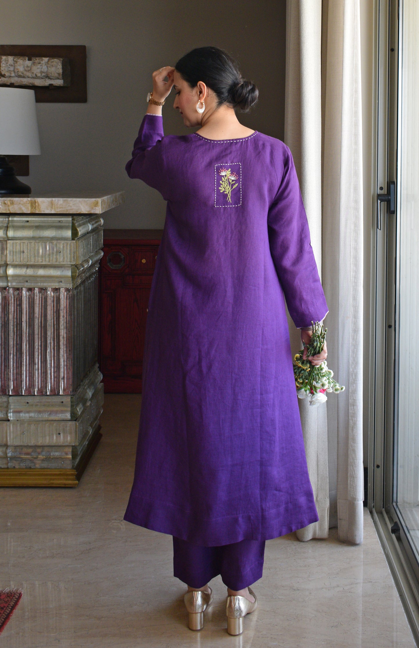 Purple Linen Co-ord Set