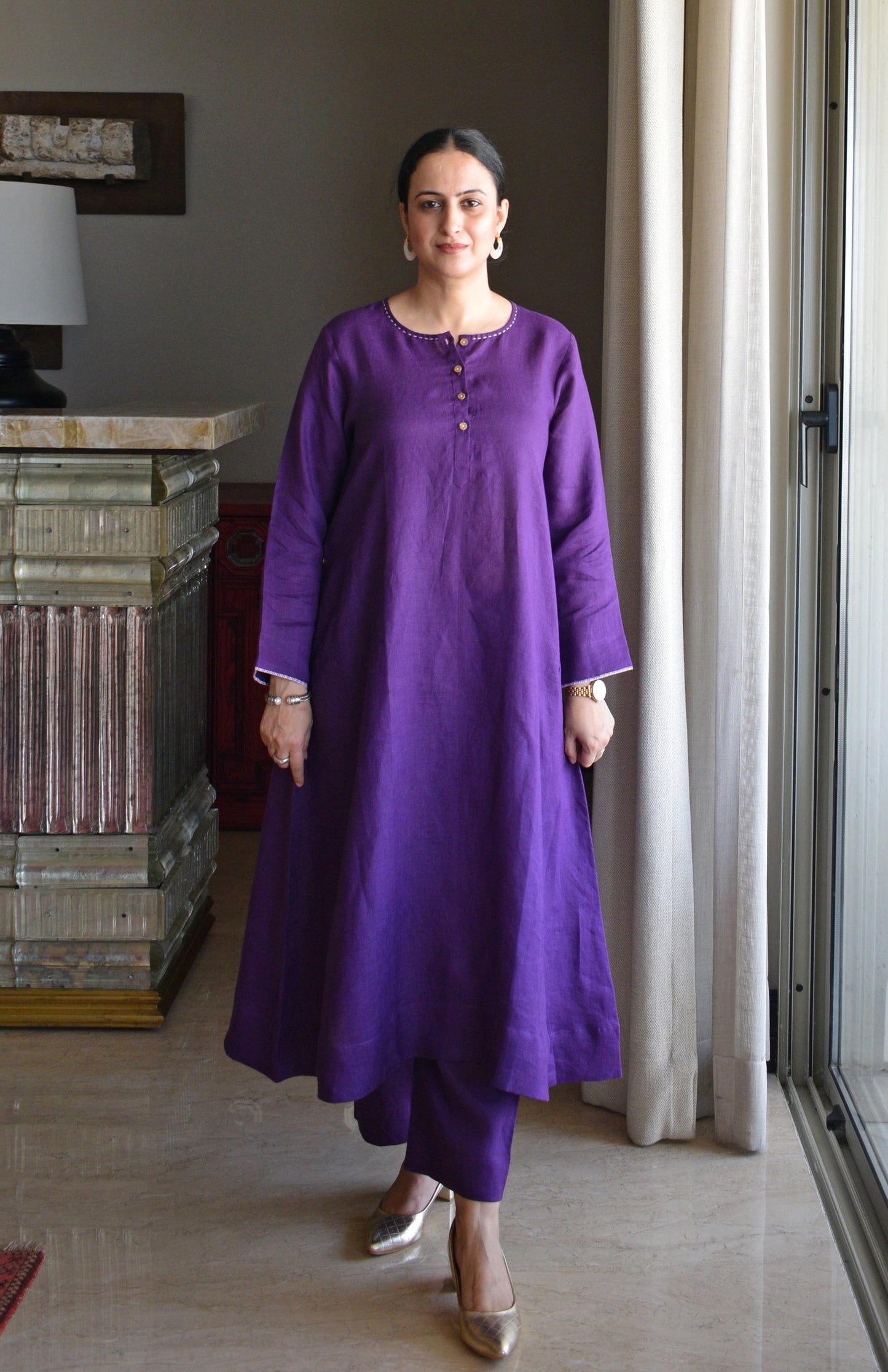 Purple Linen Co-ord Set