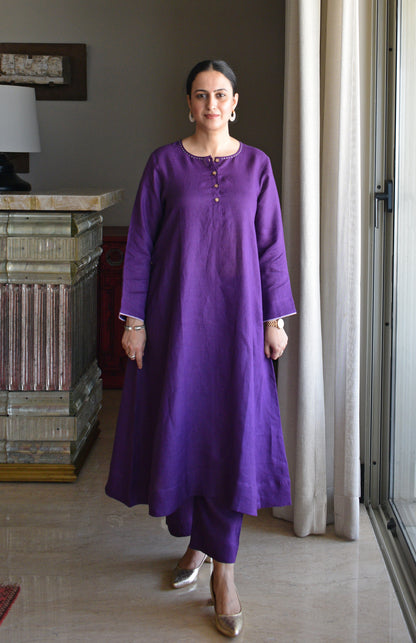 Purple Linen Co-ord Set