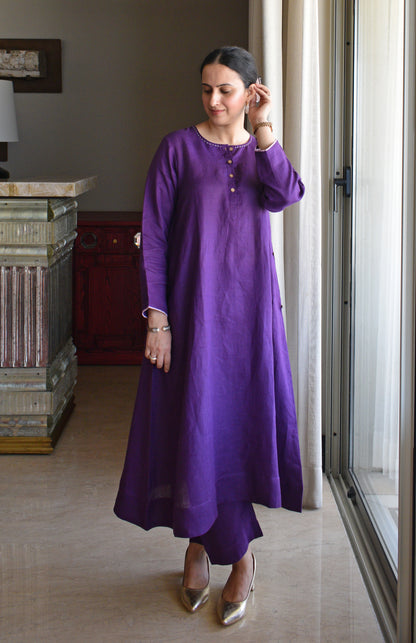 Purple Linen Co-ord Set