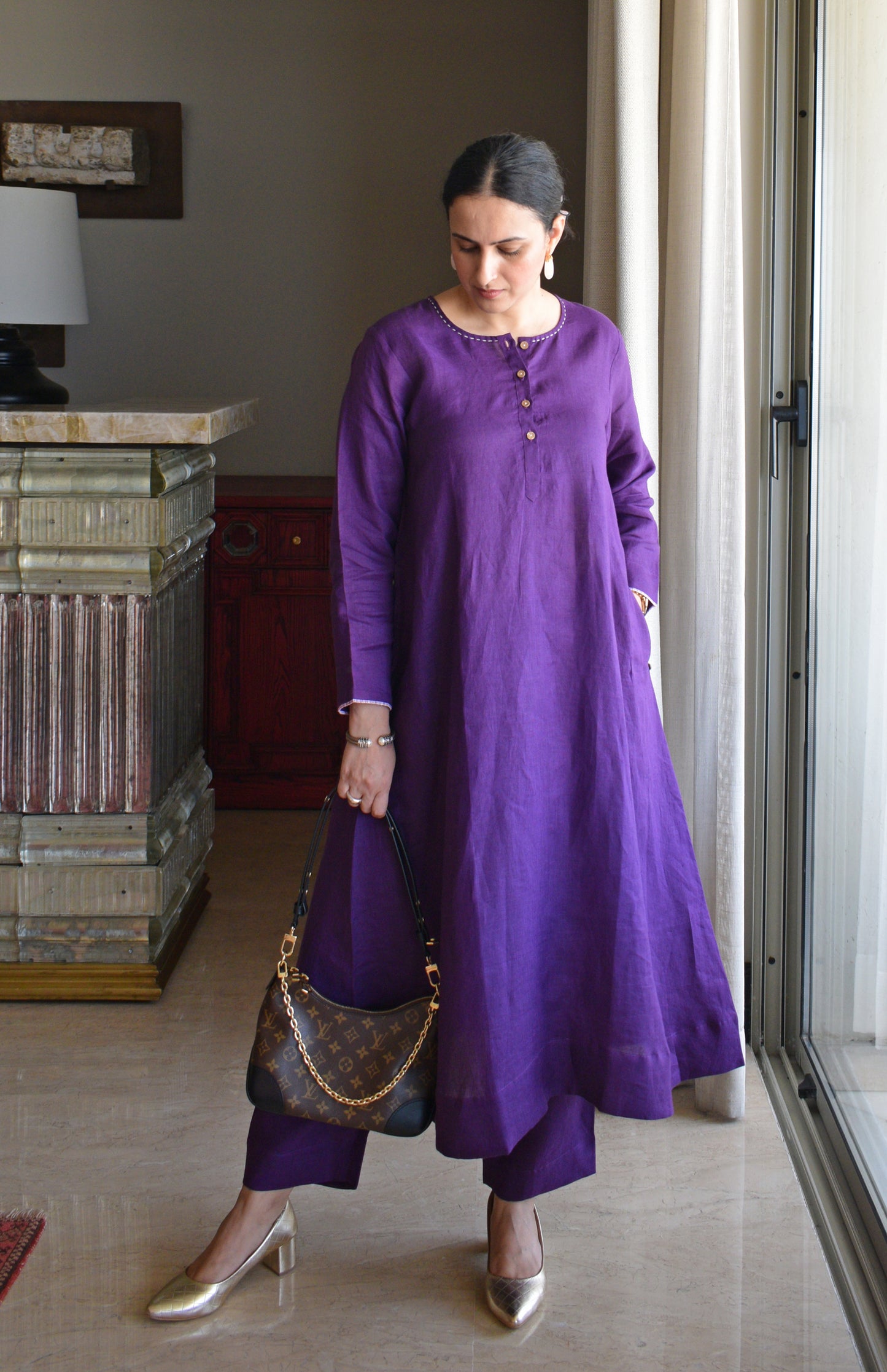 Purple Linen Co-ord Set
