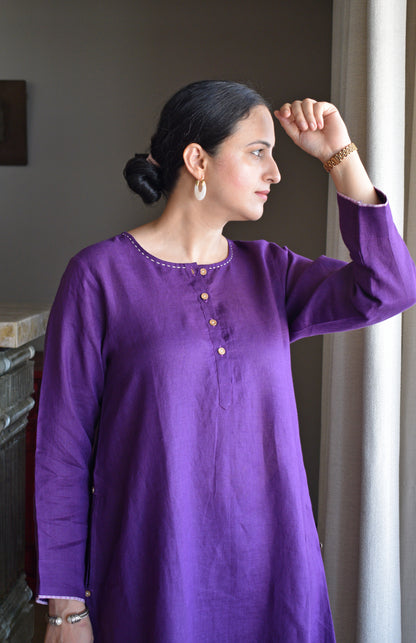 Purple Linen Co-ord Set