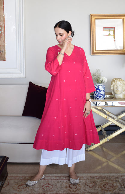 Rani Pink Jamdani Phiran