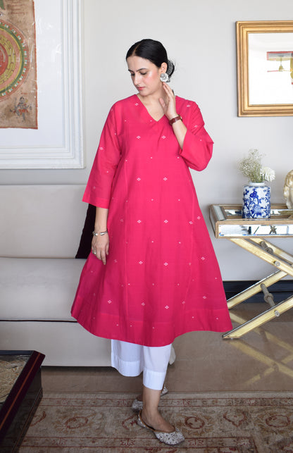 Rani Pink Jamdani Phiran