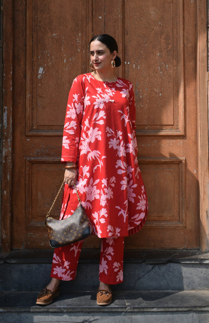 Red Floral Co-Ord Set