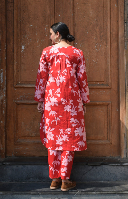 Red Floral Co-Ord Set