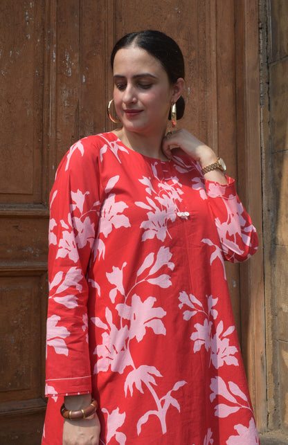 Red Floral Co-Ord Set