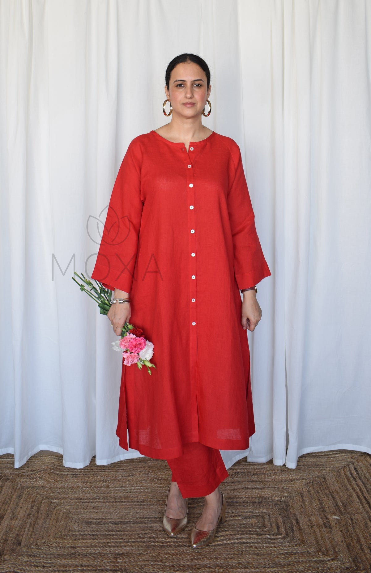 Scarlet Red Linen Co-Ord Set