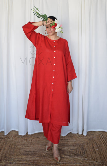 Scarlet Red Linen Pants
