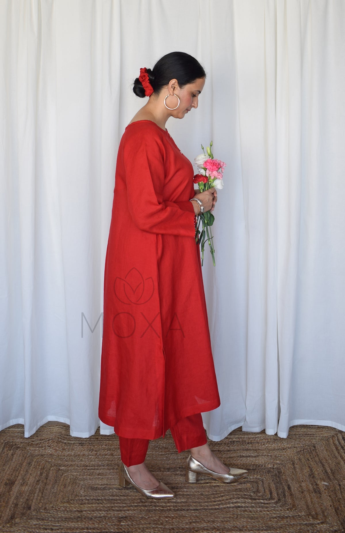 Scarlet Red Linen Co-Ord Set