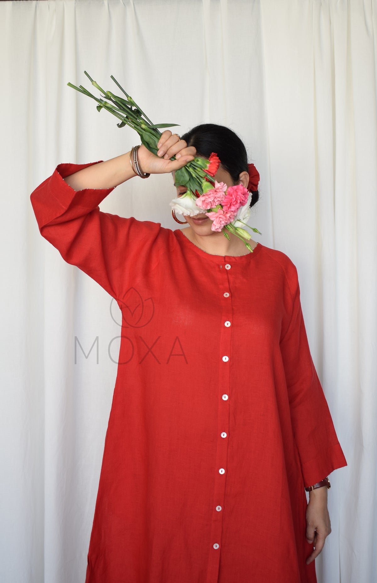 Scarlet Red Linen Co-Ord Set