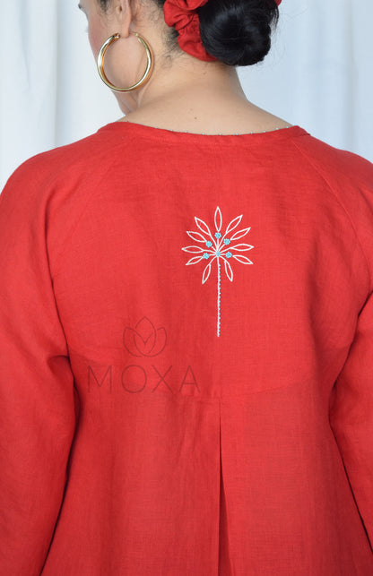 Scarlet Red Linen Co-Ord Set