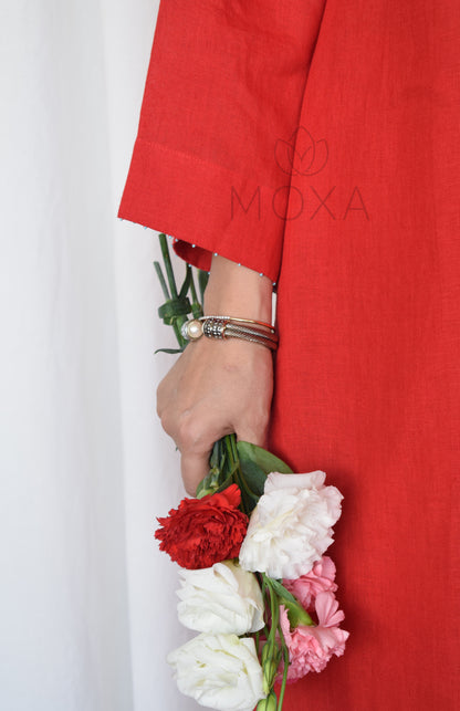 Scarlet Red Linen Co-Ord Set