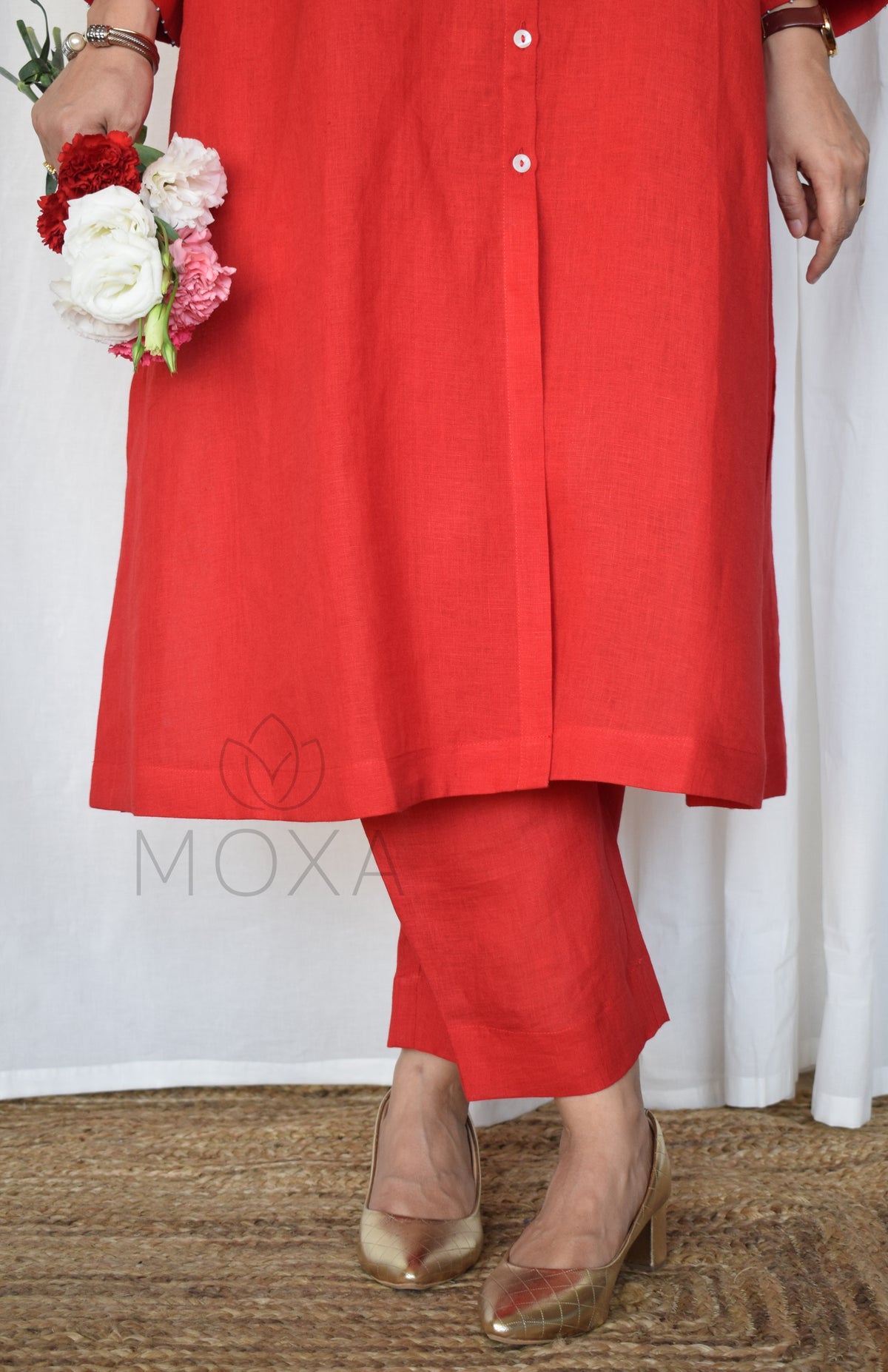 Scarlet Red Linen Pants