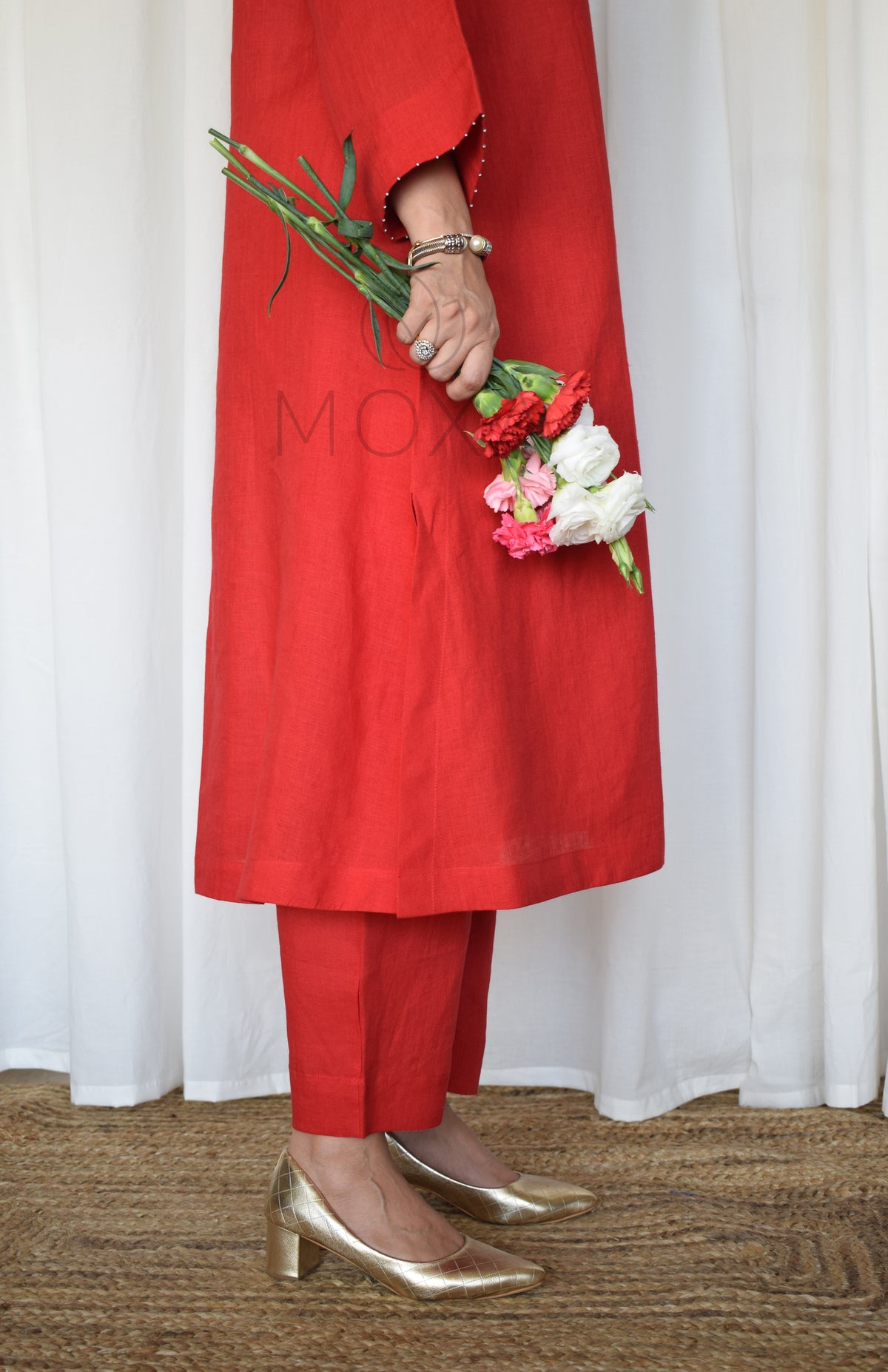 Scarlet Red Linen Pants