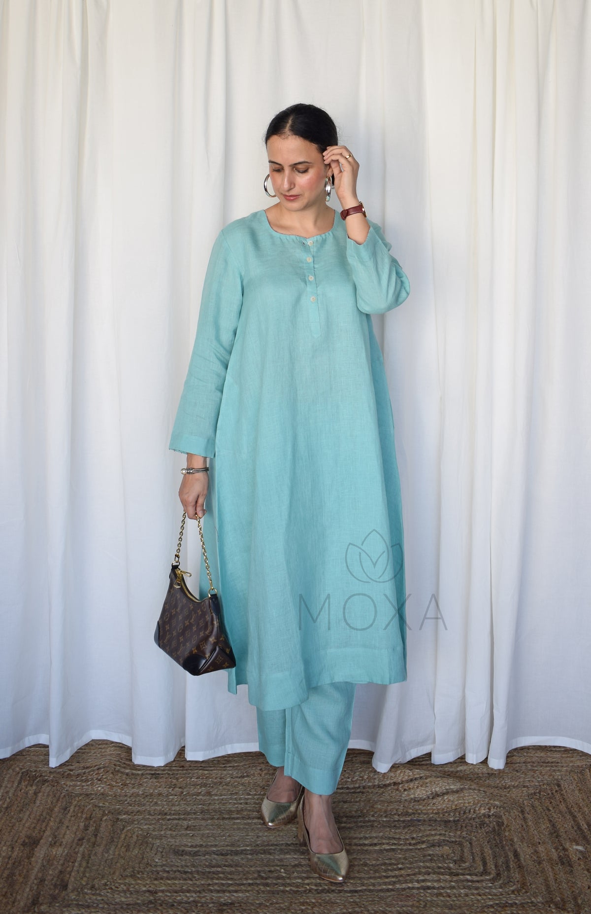 Sea Green Linen Pants