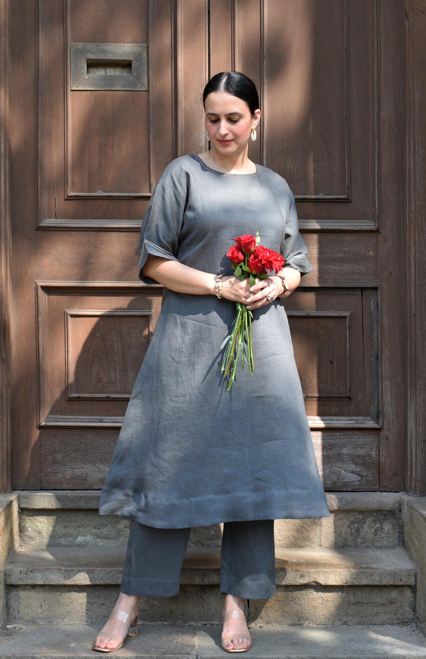 Slate Grey Linen Co-ord Set