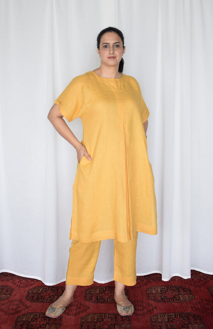 Yellow Linen Choga and Pants