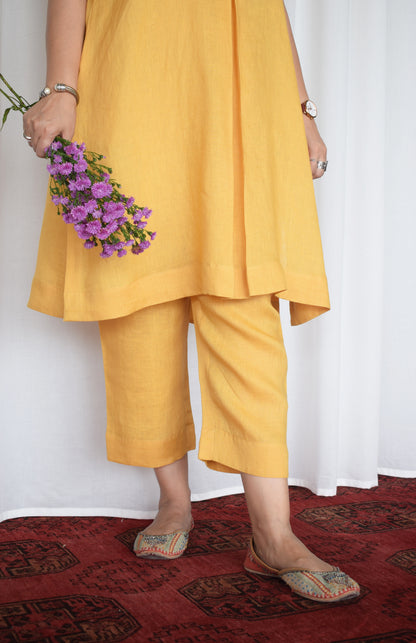 Yellow Linen Choga and Pants