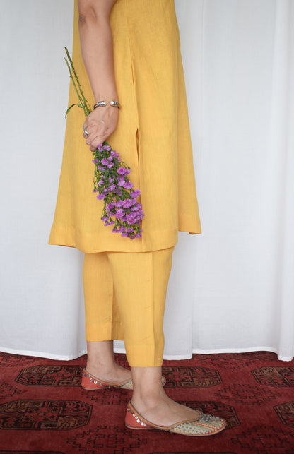 Yellow Linen Choga and Pants