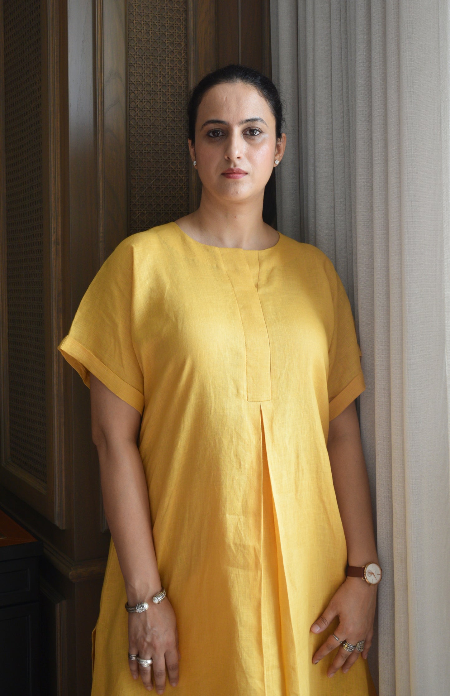 Yellow Linen Choga and Pants