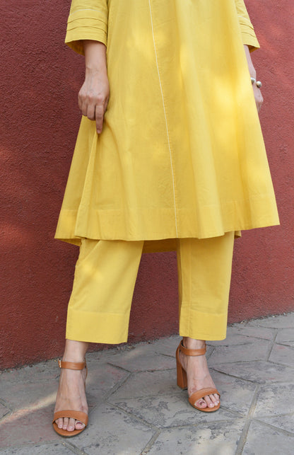 Yellow straight leg cotton pyjama