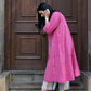 Orchid pink Kala cotton Phiran with V neck