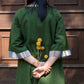 Olive anti-fit Choga with Overlapping Yoke