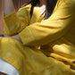 Yellow A line kala cotton kurta with V neck