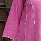 Orchid pink Kala cotton Phiran with V neck