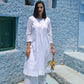 Sunkissed white kurta with yoke and pyjama