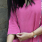 Orchid pink Kala cotton Phiran with V neck