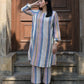 Striped Boxy fit Kala cotton Kurta with striped trousers