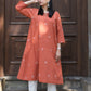 Rust orange kala cotton kurta with side gathers