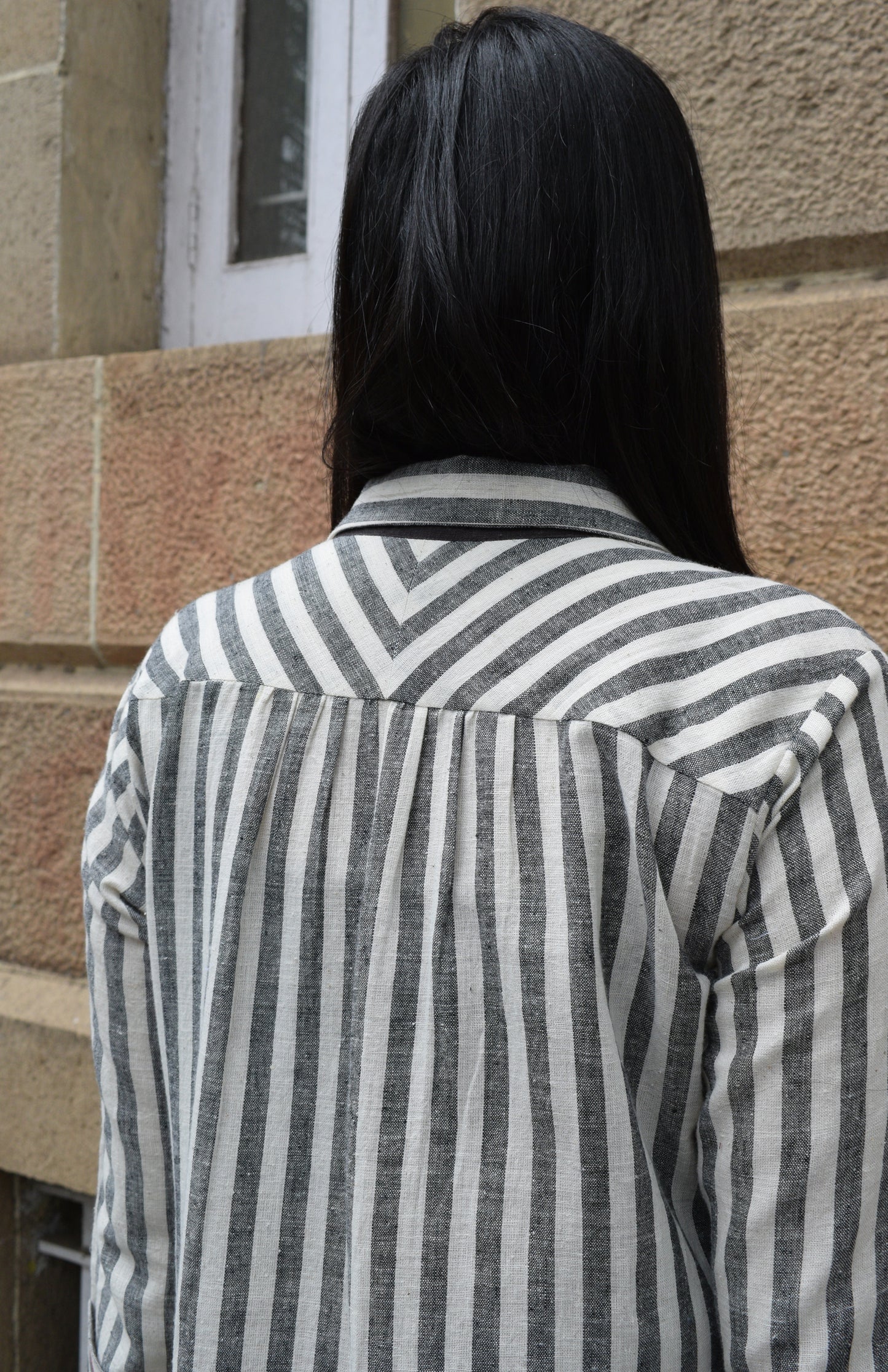 Striped Kala Cotton Long Shirt