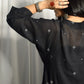 Black Jamdani Phiran with Ivory Kala Cotton pants