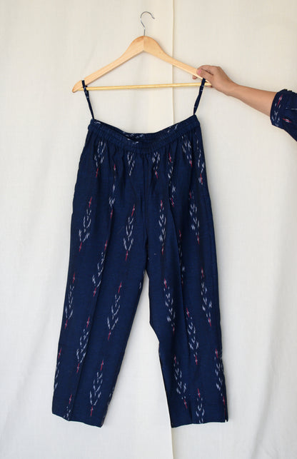 Navy Blue Ikat choga and pants