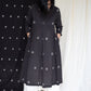 Charcoal pleated kurta and ivory culottes